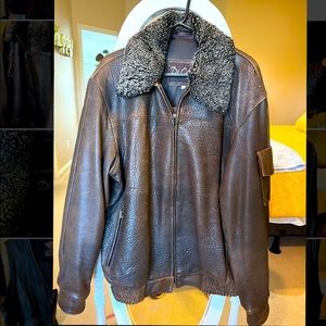 Vintage leather bomber jacket